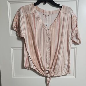Como Vintage Pink Striped Button-Down Shirt